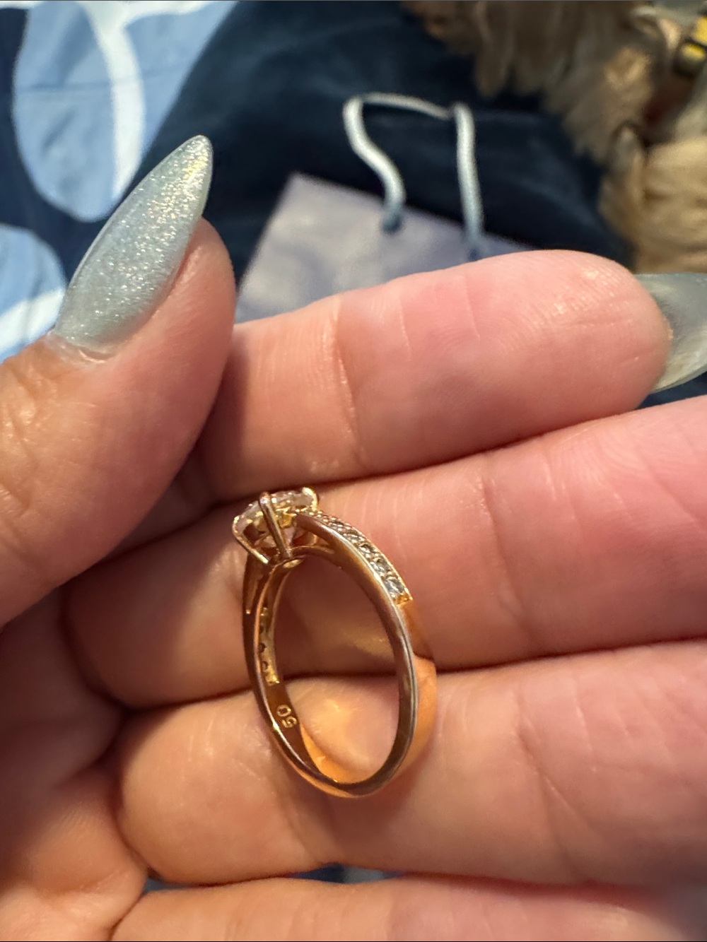 Swarovski Rose Gold Crystal Solitaire Ring with Clear Stone - Picture 2 of 7